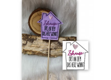 Stickdatei ITH - Blumenstecker Zuhause